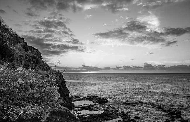 Beautiful Sunset from the cliffs of Albion enlighting the clouds