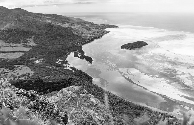 Le Morne mountain view on lagoon from the top